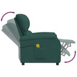 vidaXL Fauteuil de massage Vert foncé Tissu