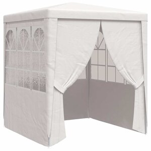 vidaXL Tente de réception avec parois latérales 2x2 m Blanc 90 g/m²