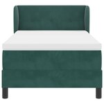 Lit box spring vidaXL avec matelas velours vert foncé 90x190 cm