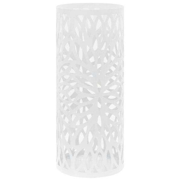 vidaXL Porte-parapluie Feuilles Acier Blanc