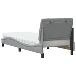vidaXL Lit avec matelas gris clair 90x190 cm tissu