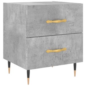 vidaXL Table de chevet gris béton 40x35x47 5 cm bois d’ingénierie