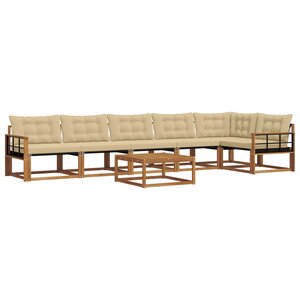 vidaXL Ensemble de canapés d'extérieur 7 Pièces Naturel et Beige