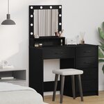 Coiffeuse vidaXL avec des lumières LED en chêne noir 50x41x135 cm