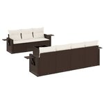 vidaXL Salon de jardin 8 Pièces avec coussins marron résine tressée