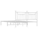 vidaXL Cadre de lit métal sans matelas et tête de lit blanc 180x200 cm