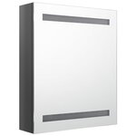 vidaXL Armoire de salle de bain à miroir LED Gris brillant 50x14x60 cm