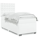 vidaXL Sommier à lattes de lit avec matelas Blanc 80x200 cm Similicuir