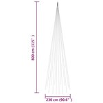 vidaXL Sapin de Noël sur mât de drapeau 1134 LED Colorées 800 cm