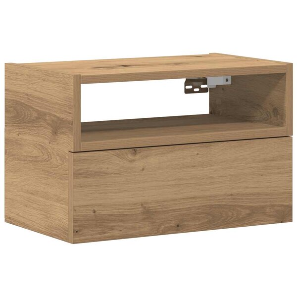 vidaXL Table de chevet murale chêne artisanal 45x26x28 5 cm