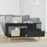 vidaXL Table basse Noir 90x49x45 cm Bois d'ingénierie