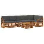 vidaXL Ensemble de canapé d'angle 7 Pièces Naturel et Anthracite