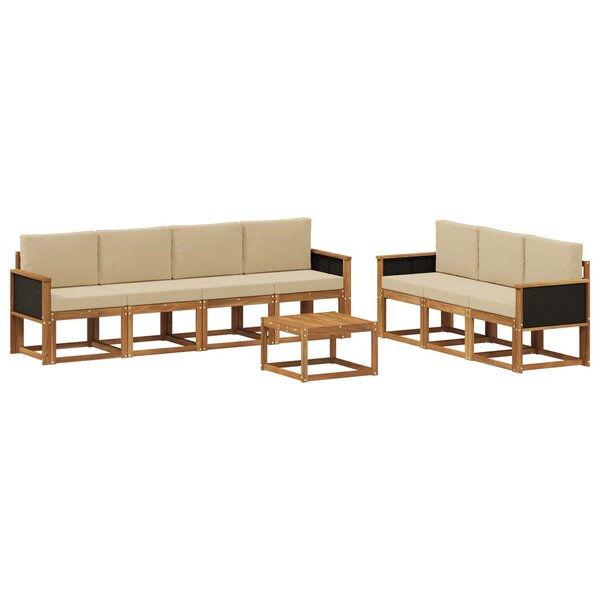 vidaXL Ensemble de canapés d'extérieur 7 pc Naturel