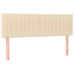 vidaXL Sommier à lattes de lit avec matelas LED Crème 140x200 cm Tissu