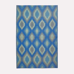 Tapis extérieur terrasse réversible - Tapis de jardin imperméable et résistant UV - Amber - Bleu - 120x180 cm - HOMESCAPES