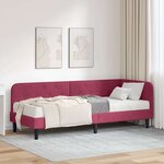 vidaXL Cadre de lit d'angle avec matelas Bordeaux 80 x 200 cm Velours