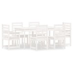 vidaXL Ensemble à dîner de jardin 7 Pièces blanc bois massif de pin