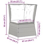 vidaXL Canapé d'angle de jardin avec coussins gris résine tressée