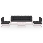 vidaXL Salon de jardin 6 Pièces avec coussins Bois de pin massif