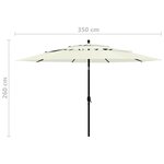 vidaXL Parasol de jardin à 3 niveaux avec mât en aluminium sable 3 5 m