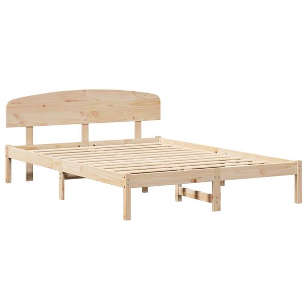 vidaXL Cadre de lit Marron 150 x 200 cm Bois de pin massif