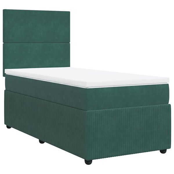 vidaXL Sommier à lattes de lit avec matelas Vert foncé 90x190 cm