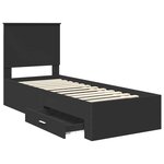 vidaXL Cadre de lit Noir et argent 70 x 190 cm Bois d'ingénierie