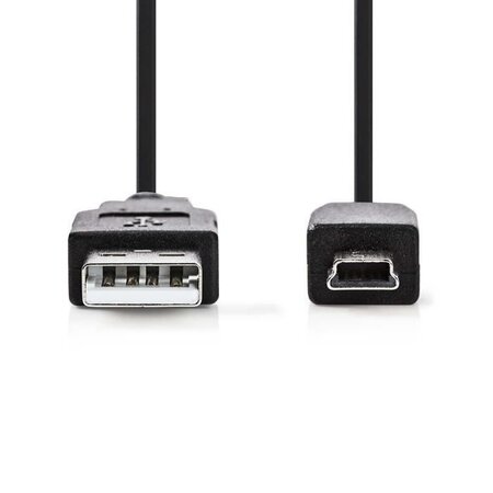 NEDIS USB 2.0 Cable - A Male - Mini 5-pin Male - 1.0 m - Noir
