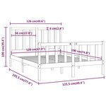 Vidaxl cadre de lit noir bois massif 120x190 cm petit double