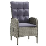 vidaXL Ensemble à manger de jardin et coussins 3 Pièces Gris et noir