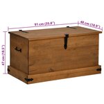 vidaXL Coffre de rangement HALDEN 91x48x47 cm bois massif pin