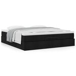 VidaXL Cadre de lit ottoman avec matelas noir 180x200 cm tissu