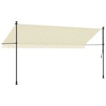 vidaXL Auvent rétractable crème 400x150 m tissu et acier