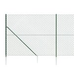 vidaXL Clôture à mailles losangées avec piquet d'ancrage vert 2 2x25 m