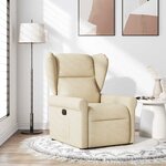vidaXL Fauteuil inclinable Crème Tissu
