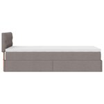 vidaXL Lit ottoman avec matelas taupe 100x200 cm tissu
