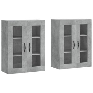vidaXL Armoires murales 2 Pièces gris béton bois d'ingénierie