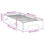 vidaXL Cadre de lit sans matelas empilable blanc 80x200 cm bois massif