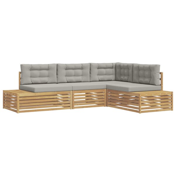 vidaXL 5 pc Ensemble de canapés d'extérieur Polyester Blanc
