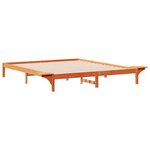 vidaXL Cadre de lit avec tables de chevet Brun cire 180 x 210 cm