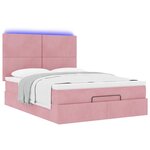 VidaXL Cadre de lit ottoman avec matelas rose 140x200 cm velours
