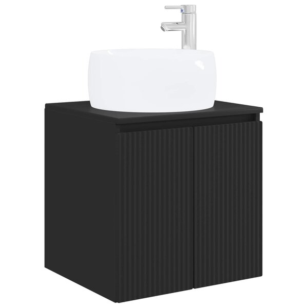 vidaXL Vanité de lavabo mural Noir 49 5 x 44 5 x 66 cm