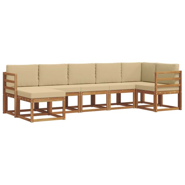 vidaXL Ensemble de canapés d'extérieur 7 Pièces Naturel et Beige