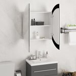 vidaXL Armoire de salle de bain miroir rond et LED Blanc 54x54x17 5 cm