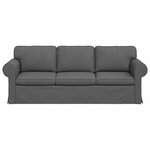 vidaXL Canapé Gris foncé 215 x 82 x 80 cm tissu