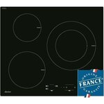 Table de cuisson induction - SAUTER - 3 zones - 7200W - L60 x P52cm - Revêtement verre - Noir - SPI4300B