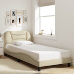 vidaXL Cadre de lit avec lumières LED crème 80x200 cm tissu