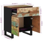vidaXL Table de chevet 50x33x60cm Bois de récupération et d'ingénierie