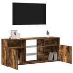 vidaXL Meuble TV avec lumières LED Chêne fumé 120x30x50 cm