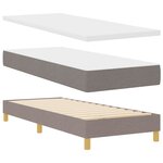 vidaXL Lit à ressort avec matelas – Taupe  80x200 cm  Tissu